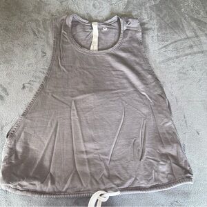 Casual Sleeveless Drawstring Tank Top - Gray lavander